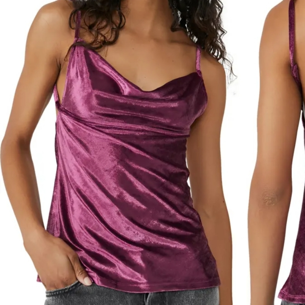 Free People All Night Velvet Tunic Fig Jam